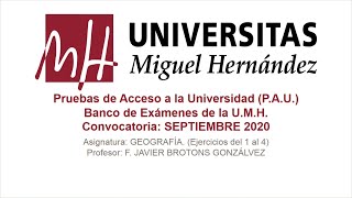 Geografía Septiembre 2020 preguntas 1 a 4 [upl. by Delinda]