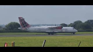 SCOTLANDS AIRLINE Loganair ATR 72 departing Liverpool ✈️🏴󠁧󠁢󠁳󠁣󠁴󠁿 [upl. by Youlton18]