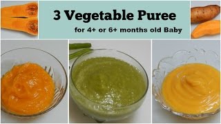 3 Vegetable Puree for 4 or 6 months Baby l Healthy Baby Food Recipe l Stage 1 Homemade Baby Food [upl. by Araed]