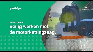 Zo werk je veilig met een kettingzaag motor [upl. by Cohlier534]