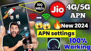 Jio APN Settings For Fast Internet Speed  Jio 4G5G APN Setting 2024  Jio APN For High Speed [upl. by Bruning]