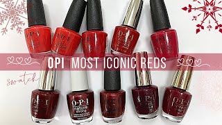 ❤️OPI MOST ICONIC REDS❤️ LIVE SWATCH ON REAL NAILS [upl. by Alejandro]