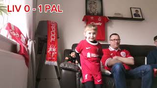 Defeated Liverpool 0  1 Crystal Palace fans reactions liverpoolfc soccer [upl. by Sufur]