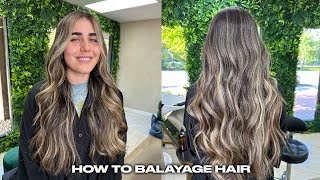 How to Balayage with Bleach Lightener Painting Technique with Money Piece [upl. by Zarger]