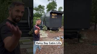 Rainy Day Cabin Life Glamping in Cape Cod glamping camping cabinlife [upl. by Ahsietal]