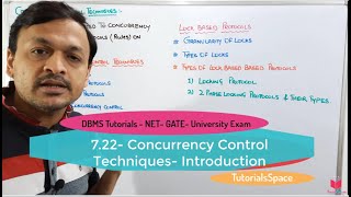 722 Concurrency Control Techniques Introduction  DBMS Free Online Course  DBMS Tutorials [upl. by Giardap]