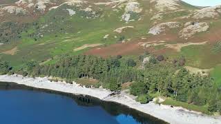 Dramatic views of Haweswater Reservoir from the air [upl. by Ecirtam]