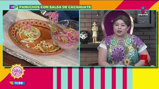 Tila María hace panuchos con salsa de cacahuate  Sale el Sol [upl. by Marcie]