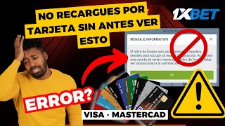 No recargues 1XBET por tarjeta visa  MasterCard sin antes saber esto  SOLUCIÓN 2024 [upl. by Bandeen]