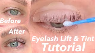 LASH LIFT AND TINT  First time tryout  Tutorial [upl. by Annauqal920]