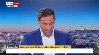 3 000 postes non pourvus et les contractuels  FranceTV info 2 septembre 2024 [upl. by Gnud456]