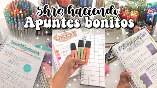 ✨Haz tarea conmigo✨  5hrs haciendo apuntes bonitos 📚📝🌿🎒study vlog apuntes… [upl. by Ericha]