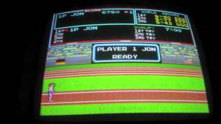 Track and Field Arcade Game Review  Konami Centuri Arcade Game Cabinet [upl. by Brockwell]