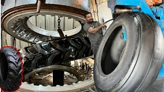 11224 Tractor Tyre Retreading Process Old to New  Small Tractor Tyre Retreading Process [upl. by Jehanna923]