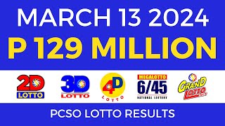 Lotto Result March 13 2024 9pm PCSO [upl. by Ruhtracam]