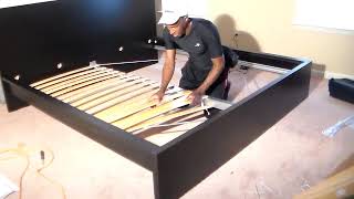 Ikea MALM king bed assembly part 2 [upl. by Aroel883]