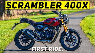 2024 Triumph Scrambler 400X  First Ride Review [upl. by Lauer]