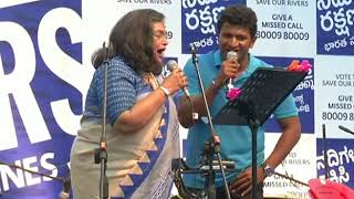 Puneeth Rajkumar and Usha Uthup singing Bombe Helutaite and Huttidare in Rally For Rivers Function [upl. by Ykcir787]