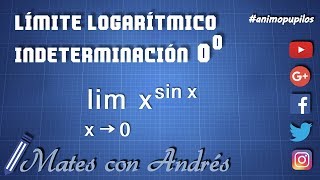 Límite logarítmico l’Hopital Indeterminación 0 elevado a 0 02 [upl. by Ahsahtan]