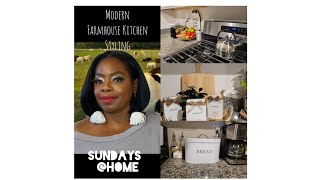 Modern Farmhouse Kitchen Styling thecraftydoll kitchendesign Sundaysathome [upl. by Eleen]