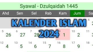 Kalender Islam  Hijriyah  Tahun 2024 M [upl. by Waldner]