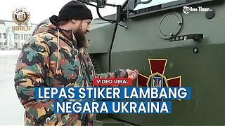 Beraninya Ramzan Kadyrov Lepas Stiker Lambang Negera Ukraina di Mobil Lapis Baja Jenderal [upl. by Kcirdec446]