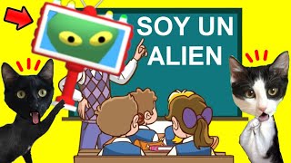 EL PROFESOR ES UN ALIEN en la escuela  Find the alien pero jugando con gatitos Luna y Estrella [upl. by Cadal355]