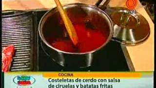 costeletas de cerdo con salsa de ciruela y batatas fritas pt3 201201193gp [upl. by Zeret]