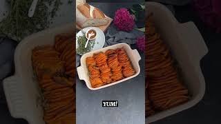 How to Bake Sweet Potatoes Slices with Garlic Thyme Butter  Easy Christmas Side Dish Recipe [upl. by Ban280]