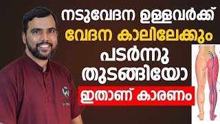 നടുവേദന കാലിലേക്ക് പടരുന്നത് ഇത് കൊണ്ടാണ്  naduvedhana maran  kaal vedhana [upl. by Birecree]