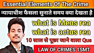 Essential elements of crime  Mens rea  actus rea [upl. by Nythsa]