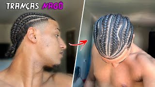 FAZENDO TRANÇAS NAGÔ NO CABELO MASCULINO VLOG [upl. by Ellis]