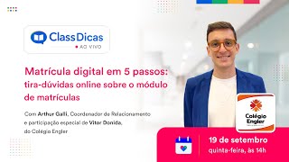 Matrícula digital em 5 passos tiradúvidas online sobre o módulo de matrículas [upl. by Aneer]