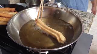 Frying Chinese Crullers or You Tiao [upl. by Remliw257]