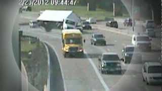 Speeding Truck Rolls Over on Car on Dallas North Tollway [upl. by Lynd]