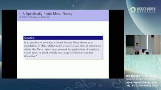 Qi Feng On A Finitary Formal Metatheory of Metamathematics ICBS2024 [upl. by Drucill]