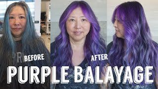 Hair Transformations with Lauryn Gray Blending with Purple Ep 124 [upl. by Ahsilam]