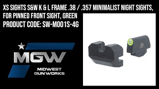 XS Sights SampW KampL Frame 38 357 Minimalist Night Sights For Pinned Front Sight GreenSWM001S4G [upl. by Thomson66]