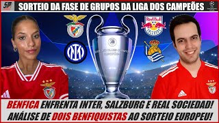 Liga dos Campeões 2324 ● Benfica no grupo D vai enfrentar o Inter o Salzburg e o Real Sociedad [upl. by Llaccm813]