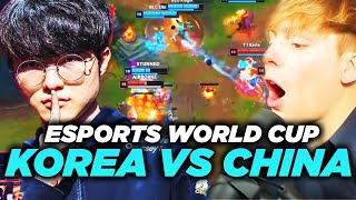 LS  KOREA VS CHINA AT ESPORTS WORLD CUP  T1 VS BLG [upl. by Godfree]