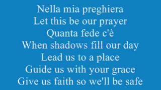 Celine Dion ft Andrea Bocelli The Prayer Lyrics [upl. by Anidan]