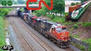 Huge Freight Commuter Train Meet at Bayview Junction [upl. by Anohsal]