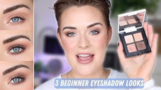 How To Use an Eyeshadow Quad  3 Looks 1 Palette  Easy Eyeshadow Tutorial for Beginners [upl. by Oeflein259]