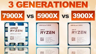 3 Generationen im TEST — AMD 7900X vs 5900X vs 3900X [upl. by Eustashe459]