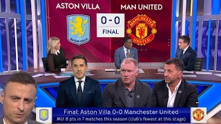 Aston Villa vs Man Utd 00 NevilleScholes amp Berbatov React as Ten Hag Earns Crucial Breathing Room [upl. by Aneehsor]