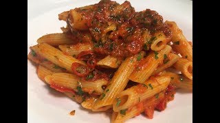 Receta de Pasta con Salsa Arrabbiata Original Italiana [upl. by Annibo]