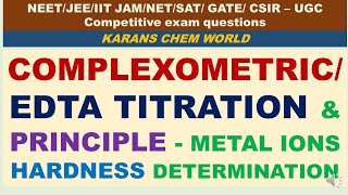 COMPLEXOMETRIC or EDTA TITRATION PRINCIPLE METAL IONS HARDNESS Estimation CHELATOMETRY Stability [upl. by Blanca]