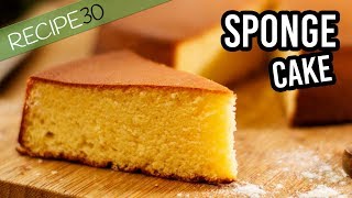 Classic Sponge Cake or Genoise the basic recipe with 4 ingredients [upl. by Glori]