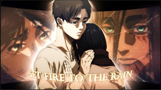 🕊️ Erens Death 🕊️  Set Fire To The Rain  AOT ◂ 𝙰𝙼𝚅 ∫ 𝙴𝙳𝙸𝚃 ┆▸ 4K [upl. by Ahsyekat443]