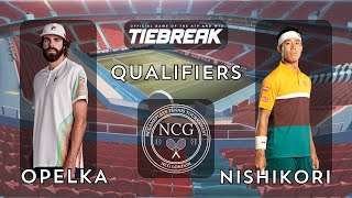 TIEBREAK  Reilly Opelka vs Kei Nishikori  NCG London Qualifiers [upl. by Jacquenetta727]